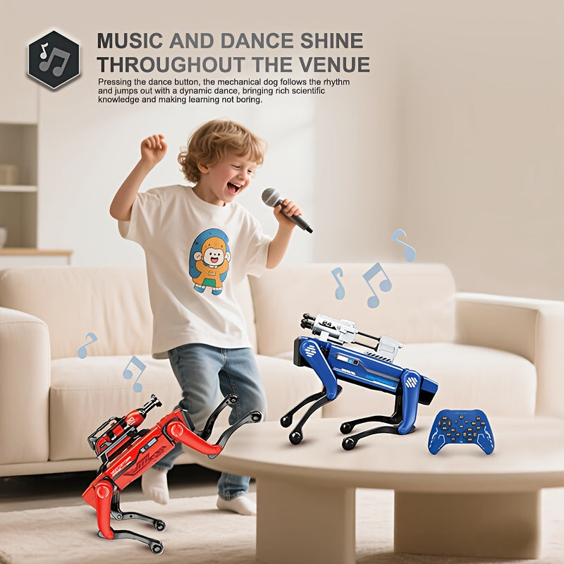 Red intelligent robot dog: voice commands respond in seconds, interactive play is super intimate, and it can keep jumping with music! The mechanical arm is flexible and has a cool spray function. Children have fun, which is s