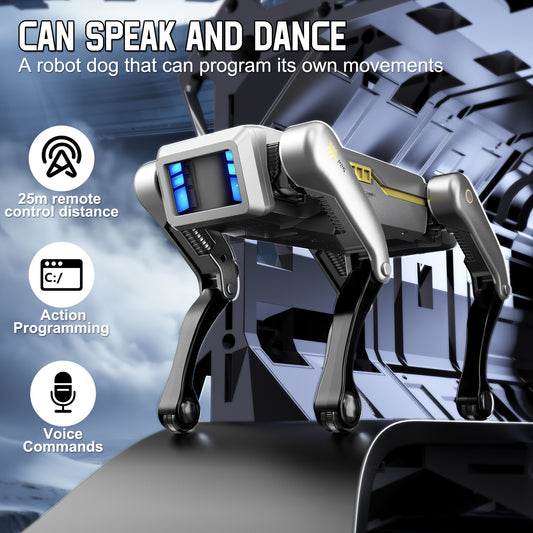 Programmable Wireless Remote Control Robot Dog - 25M Ultra-Long Range, Voice Command & APP Interaction, Multi-Action Modes (Dance/Kungfu/Feeding) For Indoor/Outdoor Play