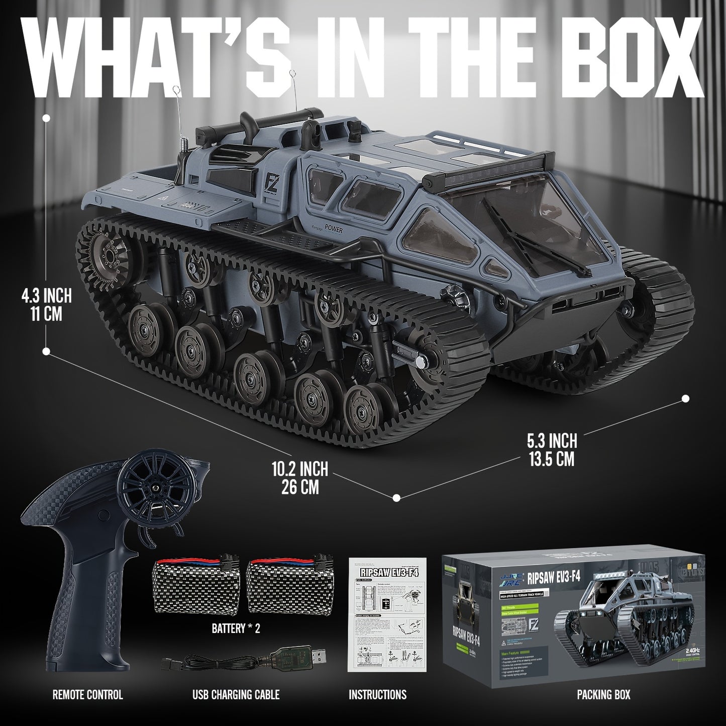 RC Tracked Tank With Full-Proportional Remote Control Car Powerful Offroad For All Terrains With Led Lights And Alloy Door Open Model Military War Car Vehicle Gift For Kids With 2 Batteries