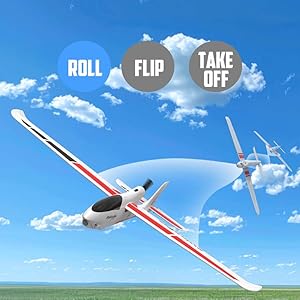 VOLANTEXRC  RC Planes for Adults,4-CH Remote Control Airplane glider with 3 Flight Modes,One-Key Stunts,23.6*18.1 inches,White