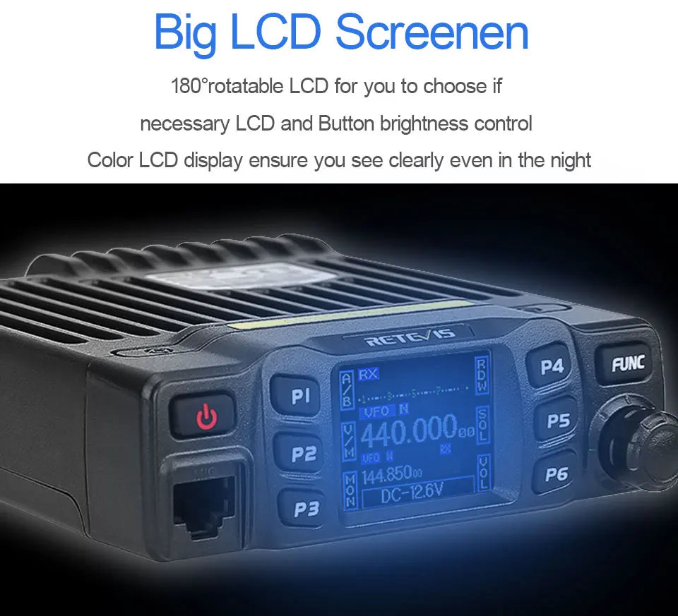 Retevis RT95 Mobile Ham Radio Two-way Car Radio VHF UHF Dual Band Mobile Radio Station Transceiver Base Station for Camping