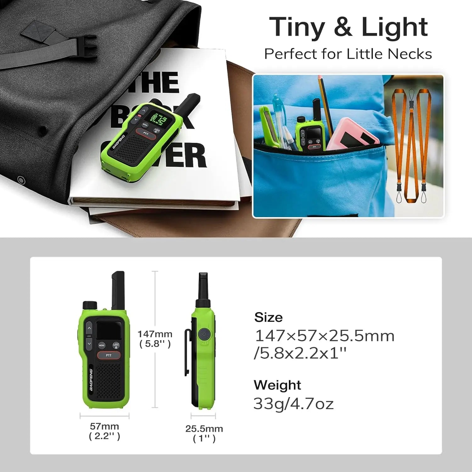 GT-18 Walkie Talkie PMR446 License Free Radio for Kids Adults, Long Range Rechargeable Walky Talky 1500mAh Battery