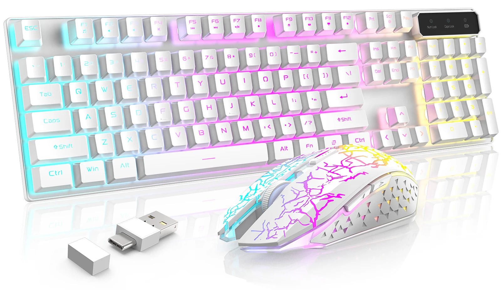 MAMBASNAKE x ZIYOU LANG T3 Wireless Gaming Keyboard and Mouse Combo Rainbow Backlight