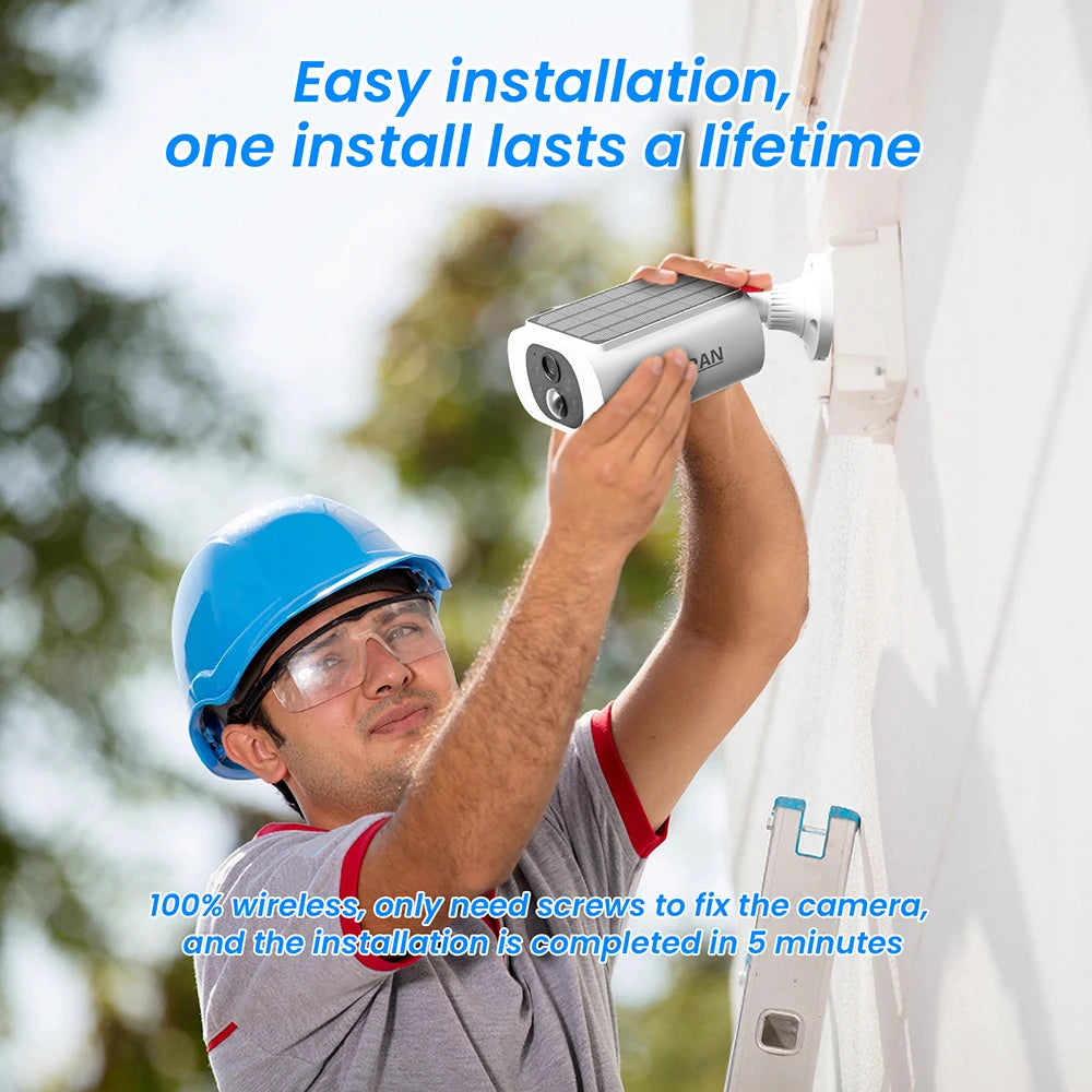 ANRAN 2K Solar Security Camera 3/5MP Outdoor Wireless 2.4G WIFI Camera Battery Cam Floodlight Color Night Vision Can't Add NVR