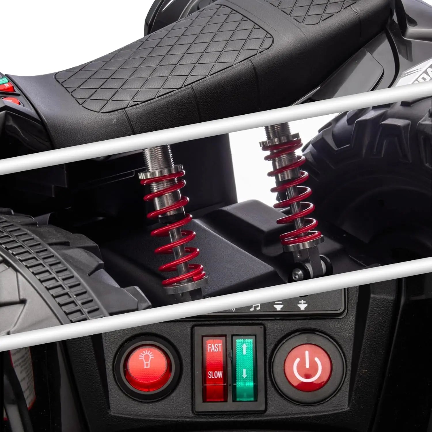 24V Kids Electric ATV 4-Wheeler 800W Dual Motor w/Parent Remote Control Bluetooth/MP3/USB Spring Suspension & Knee Pads