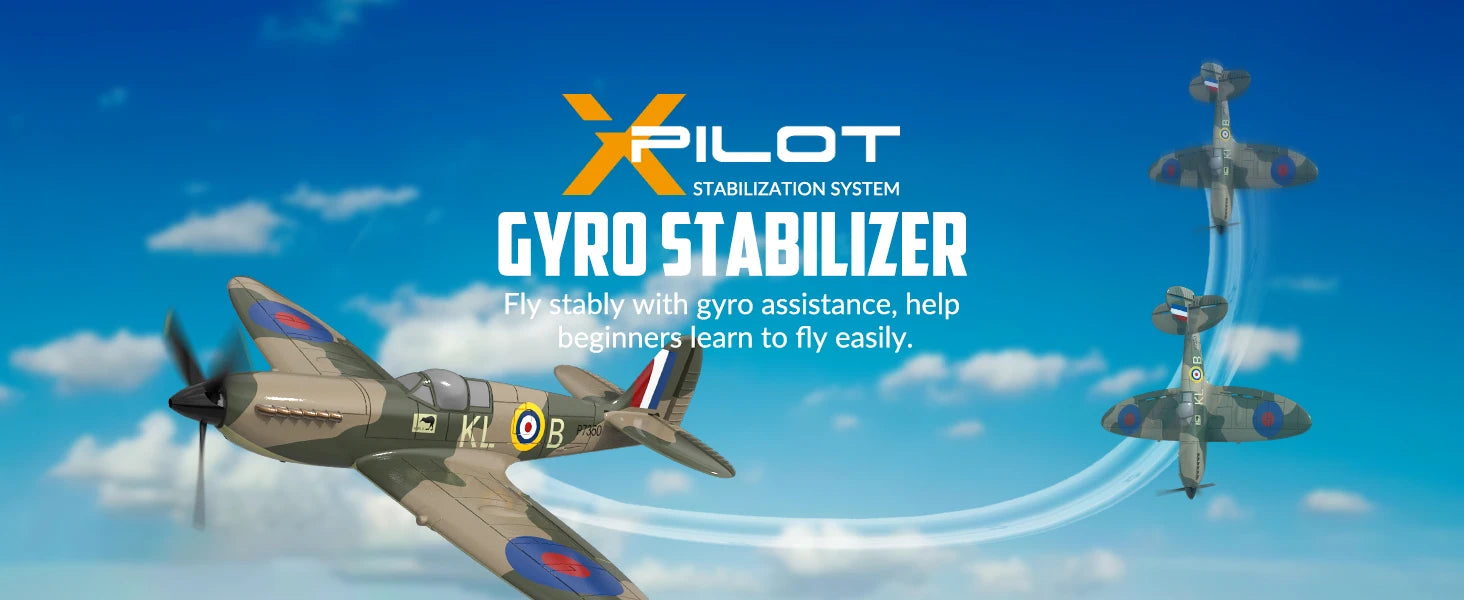 VOLANTEXRC RC Plane Spitefire 400 2.4Ghz 4CH 6-axis Stabilizer System For Beginner Remote Control Airplane 761-12 RTF