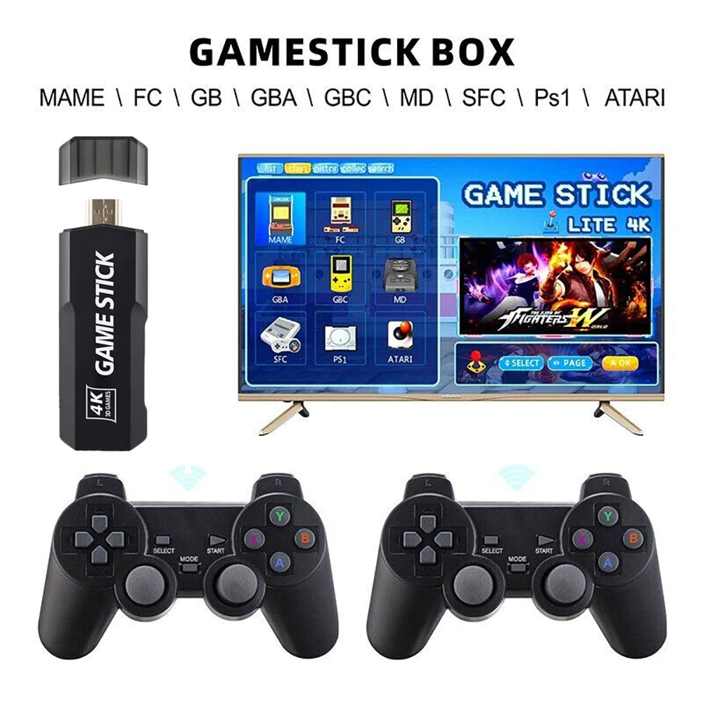 2025 X2 Plus Retro TV Game Console 3D HDMI Output Ultra Low Latency TV Game Stick 2.4G Dual Handles Portable Home Games Console