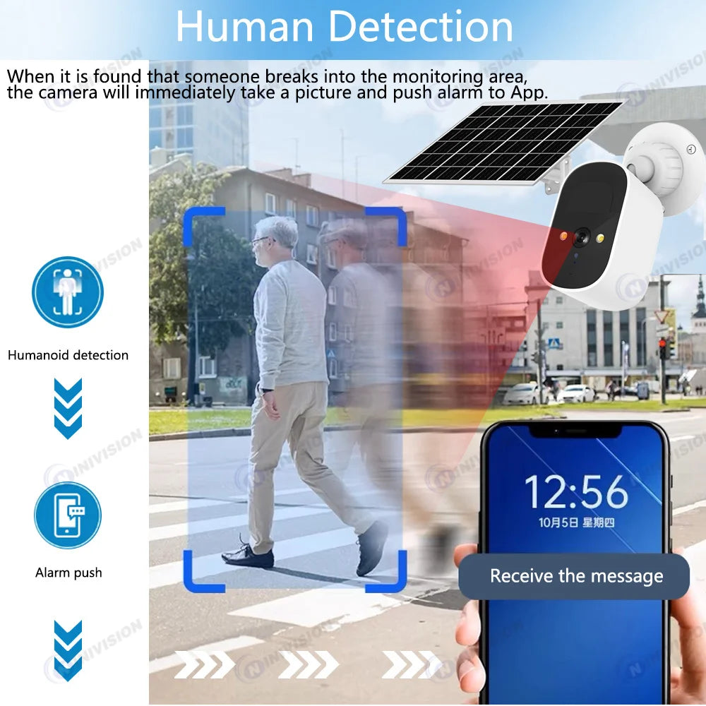 5MP HD Surveillance Solar Camera Wireless WiFi Security Battery Powered IP Camera Home Survalance Protection Rechargeable ICsee