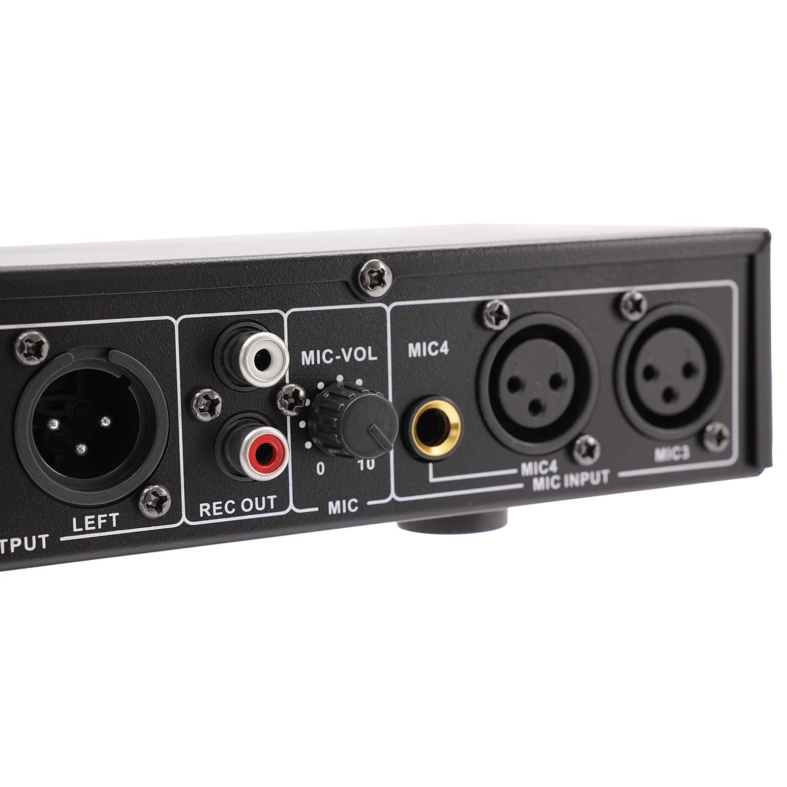 Professional 4-Mic Karaoke Mixer, Non-slip, Ati-howling, Bluetooth & USB & Optical Audio with Anti-Feedback & EQ Controls