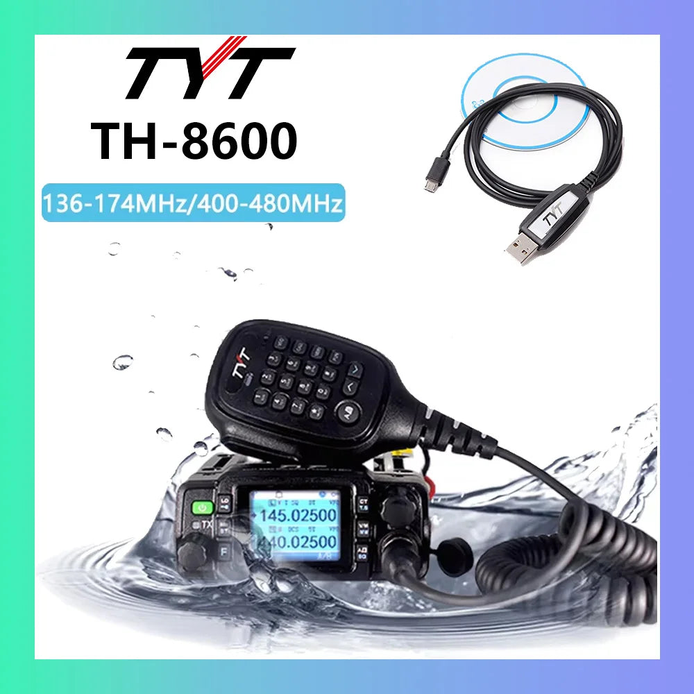 TYT TH-8600 25W Mini Car Radio IP67 Waterproof Dual Band VHF/UHF Moblie Radio Long Range 200 Channel Mobile Radio Ham Car Radio