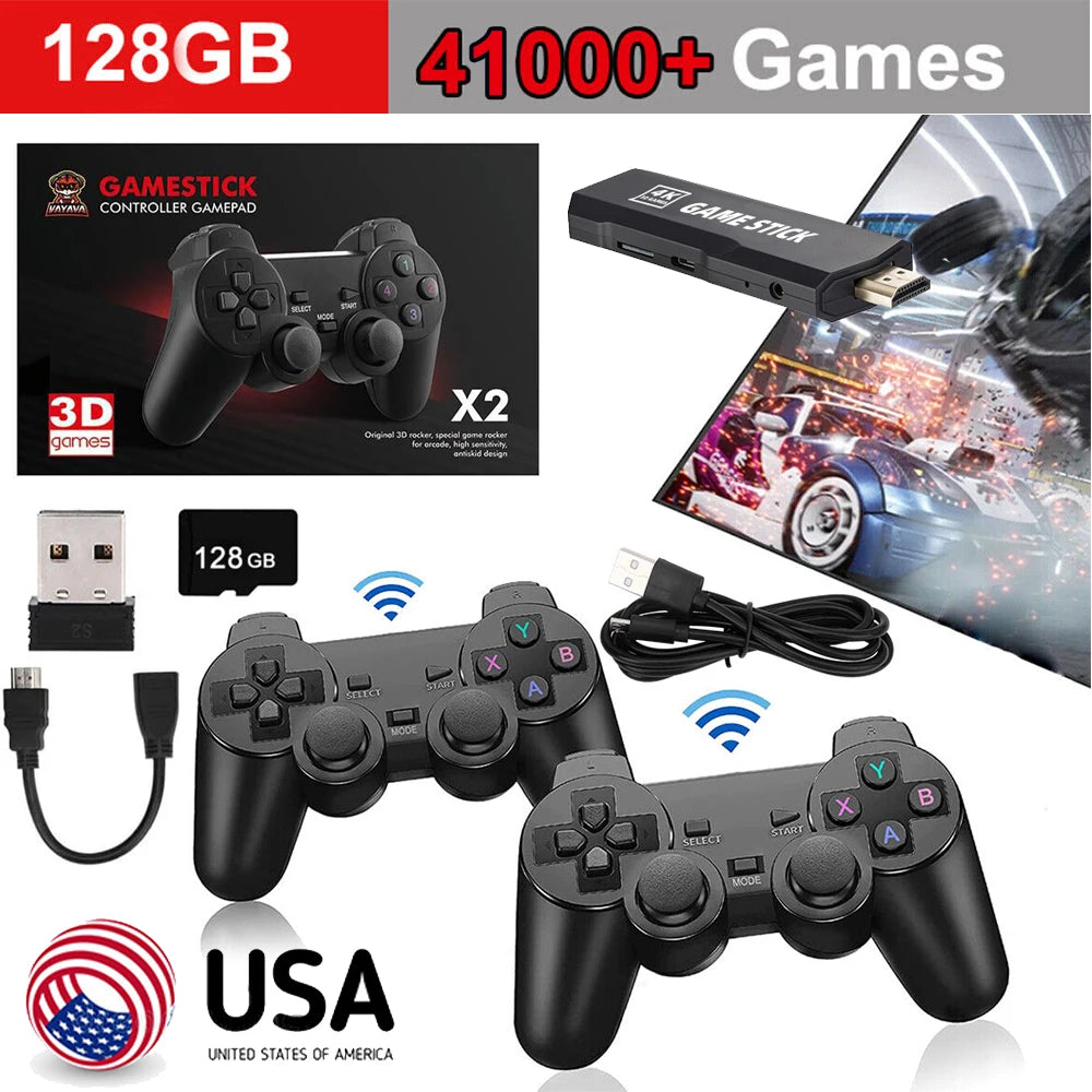 2025 X2 Plus Retro TV Game Console 3D HDMI Output Ultra Low Latency TV Game Stick 2.4G Dual Handles Portable Home Games Console