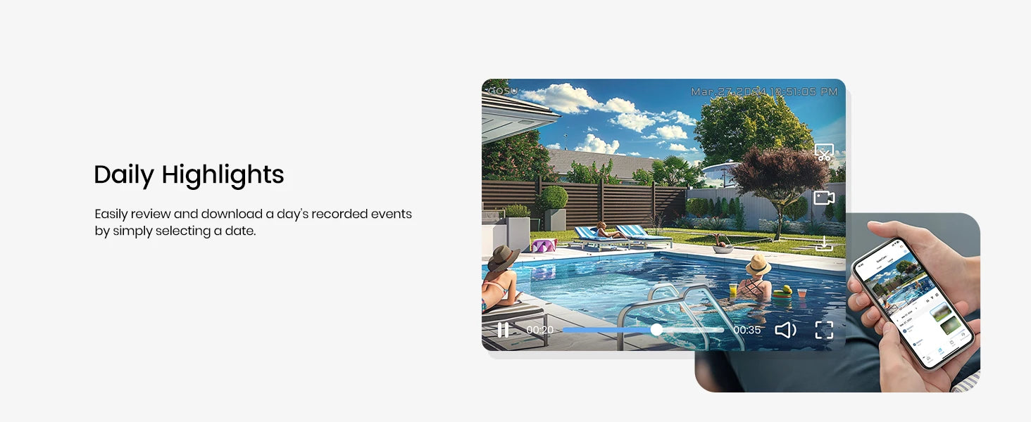 AOSU 100% Wire-free 3MP Wifi Solar Camera 4/8/12 pcs Outdoor Built-in Battery Security Camera Night Vision 2-Way Audio CCTV Cam