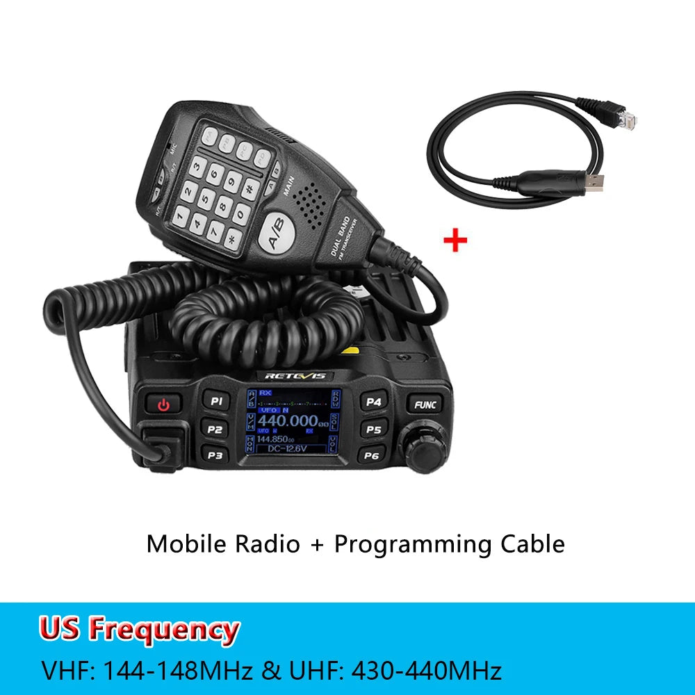 Retevis RT95 Mobile Ham Radio Two-way Car Radio VHF UHF Dual Band Mobile Radio Station Transceiver Base Station for Camping