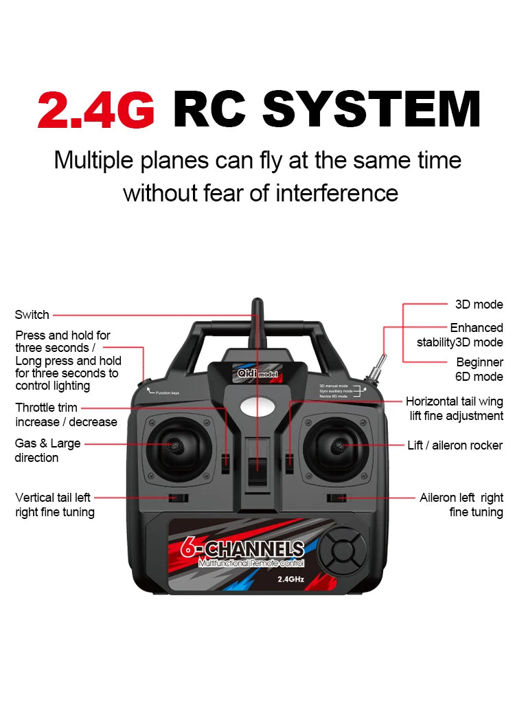 M7 Moore Off-road Aircraft Qidi560 RC Plane EPP 4CH Remote Control Brushless Airplane with LED light Model Toys for Children