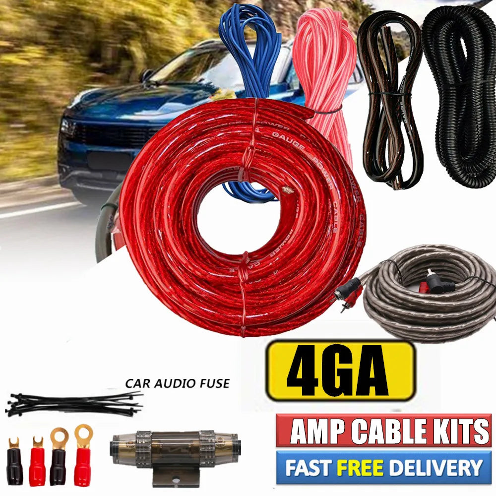2300w 4 Gauge Car Audio Subwoofer Power Amplifier Wiring Kit Audio Subwoofer AMP RCA Cable Sub BIG POWER BASS 60 Amp ANL Fuse