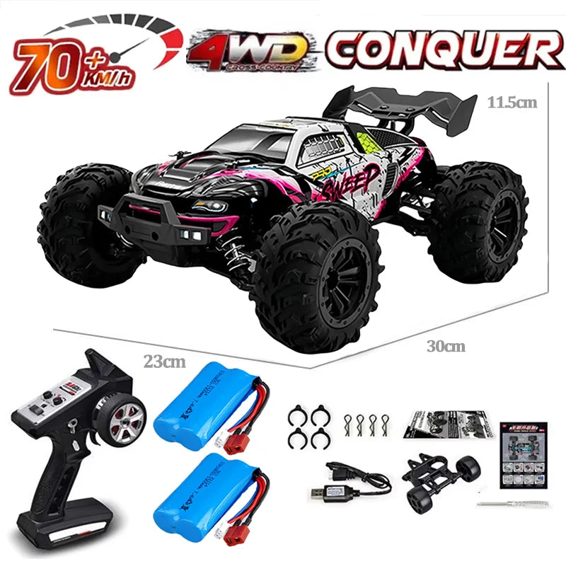 SCY 1:16 70KM/H or 50KM/H 4WD RC Car with LED Remote Control Cars High Speed Drift Monster Truck for Kids Vs Wltoys 144001 Toys