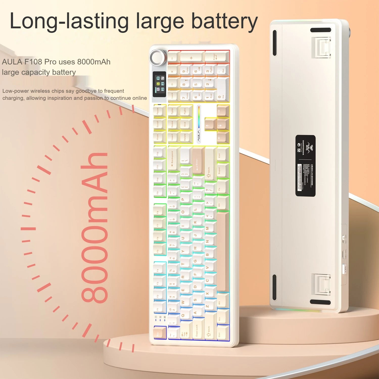 Gaming Mechanical Keyboard Full Size Custom Backlight Hot Swappable Wireless Bluetooth Hifi Switch