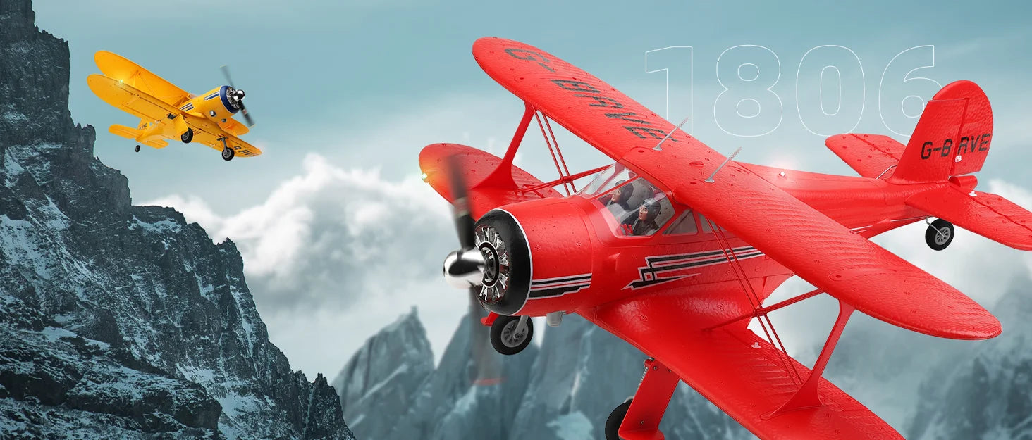 WLtoys A300 4-CH RC Plane, Beechcraft D-17 RC Airplanes with Lights, 6G/3D Brushless RC Planes for adults, Outdoors and Gifts