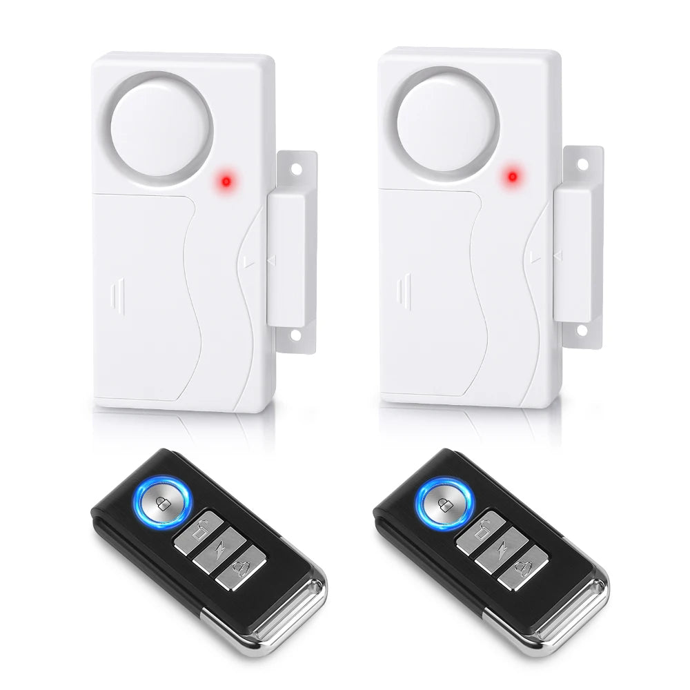 Door Window Burglar Alarm Sensor Wireless Remote Control Anti-Theft Alarm System Kit Home Security Door Open Detectors