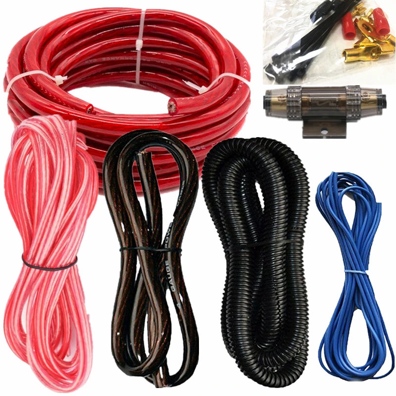 2300w 4 Gauge Car Audio Subwoofer Power Amplifier Wiring Kit Audio Subwoofer AMP RCA Cable Sub BIG POWER BASS 60 Amp ANL Fuse