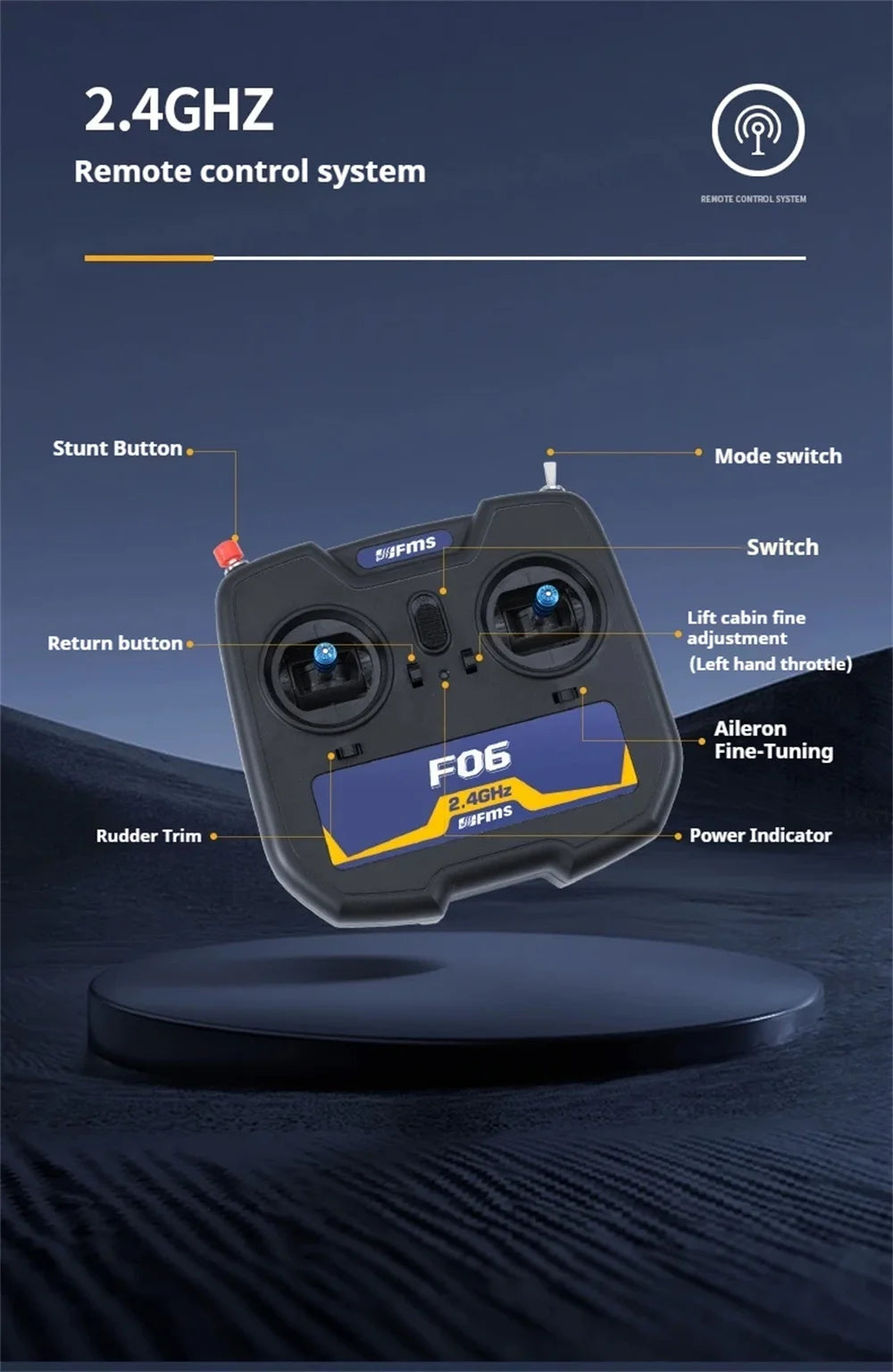 FMS T-28 410mm Wingspan 2.4GHz 4CH Built-in Gyro EPP RC Airplane Fixed Wing RTF for Beginners