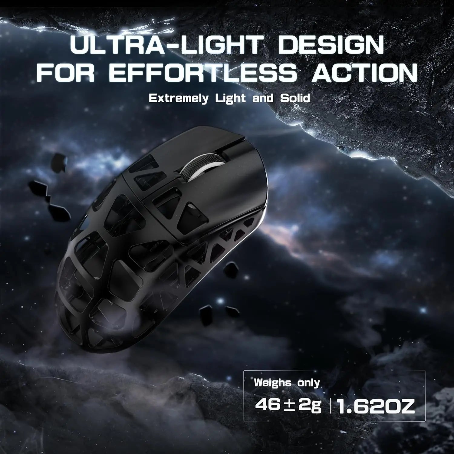 Wireless Gaming Mouse, Up to 26K DPI 8KHz Return Rate, Magnesium Alloy 46G Ultralight Hollowed Design, Tri