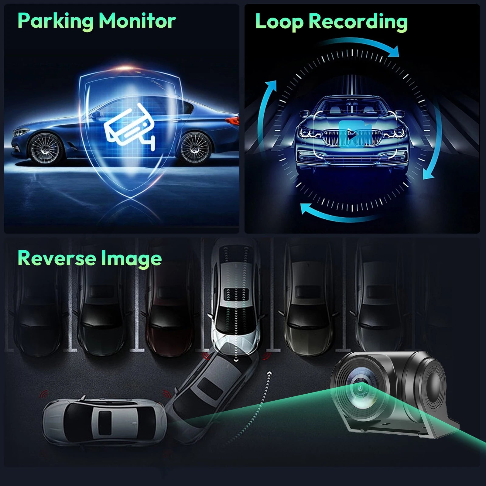 4K 10.26" Touch Screen Car DVR Dashcam Wireless Apple CarPlay Android Auto Dual Lens Video Recorder Dual Dash Cam DVR