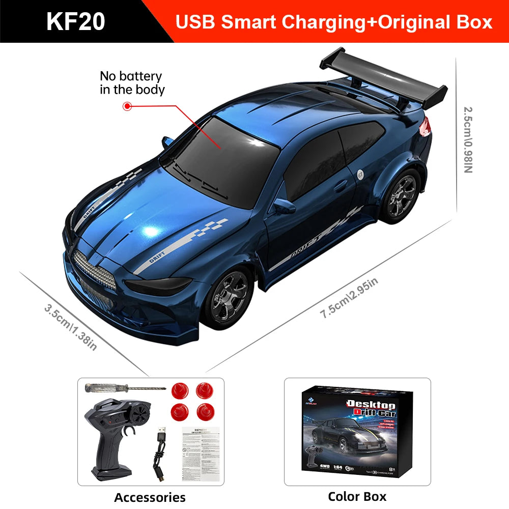 1/64 2.4G High speed Drift Rc Car 4WD Remote Control Car Four Wheel Drive Radio Controlled Mini GTR Racing Model Boy Toy GiftS