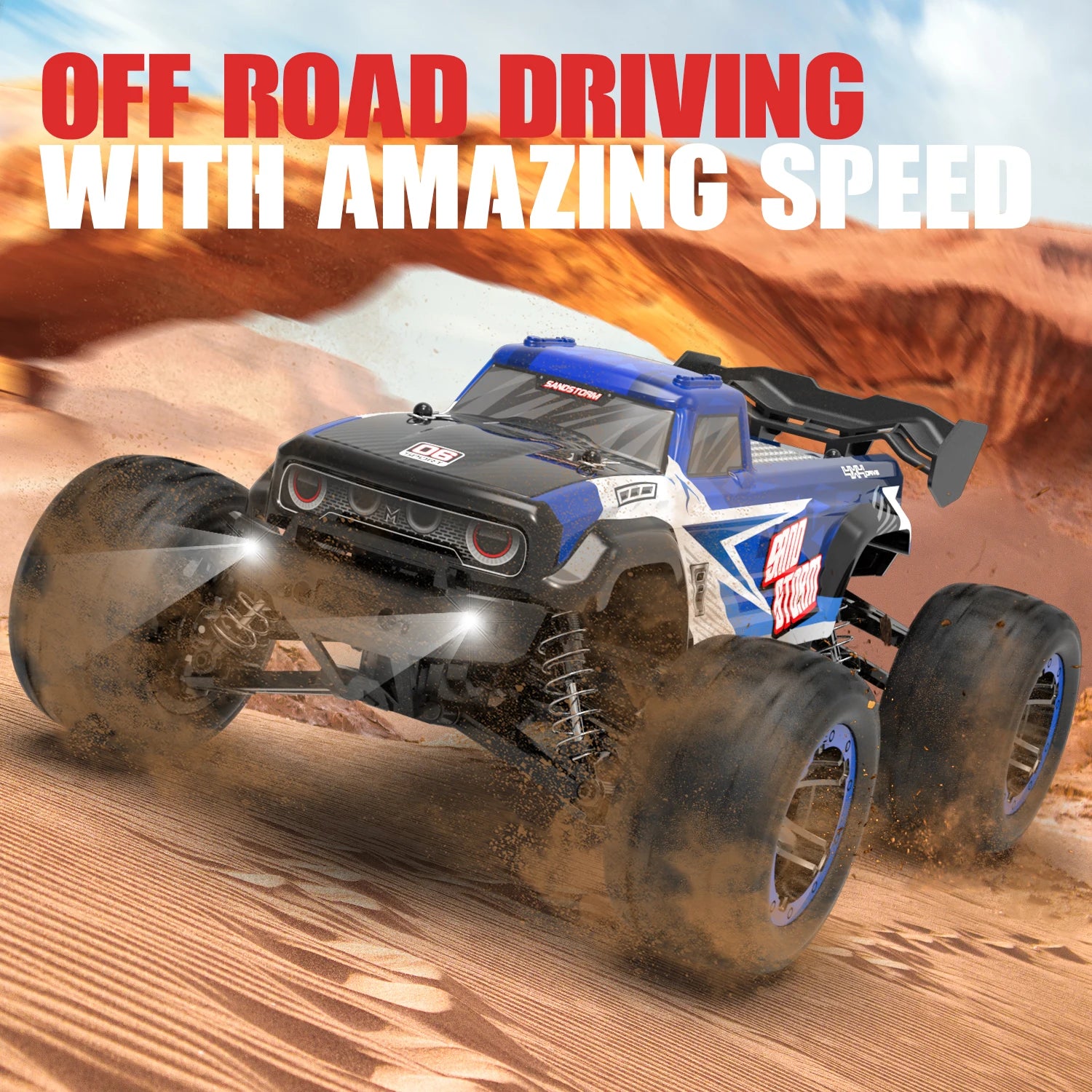 RACENT RC Truck 1:16 4x4 All Terrain RC Car 40KPH High Speed Remote Control Cars Off-Road Monster Truck for Boys