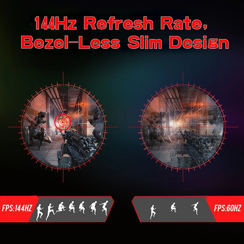 34" Monitor 144Hz Bandfish Screen Curved 1500R Gaming Bezel-less Slim 400HDR Nits 100% SRGB Wide Color Gamut FAsT VA Te