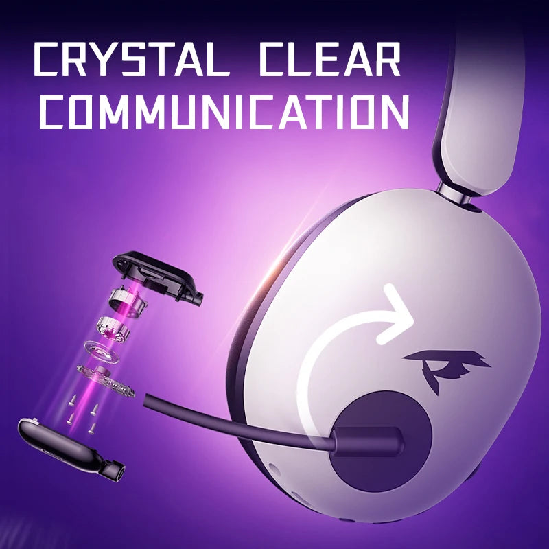 Picun UG-10A Gaming Wireless Headphone with Mic Over-Ear Headset 56dB Bluetooth 6.0 40mm Driver 2.4G/Wireless/Cable Earphones