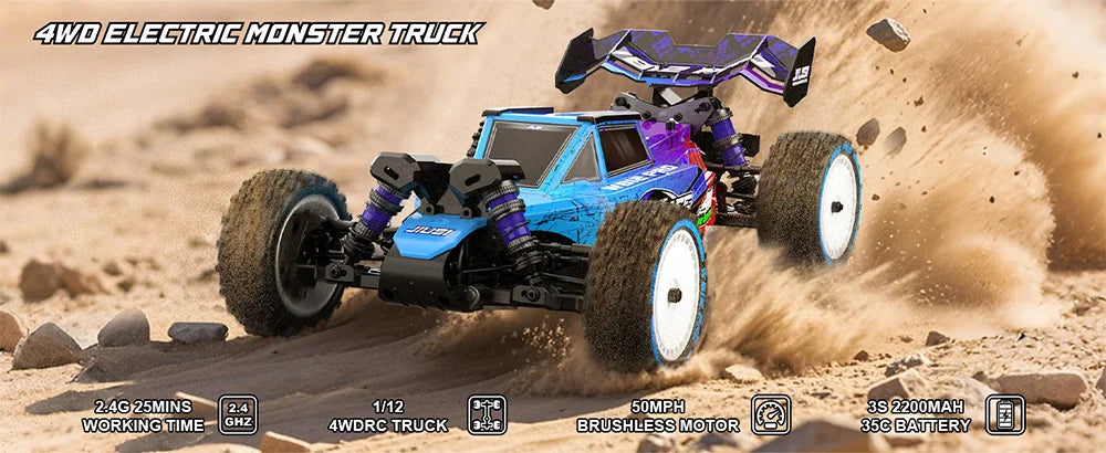 WB12 PRO 1/12 JIUSI Racing Car 80KM/H Brushless Remote Control Car High Speed Competitive Off-road 4WD RC Car Toys As Gift