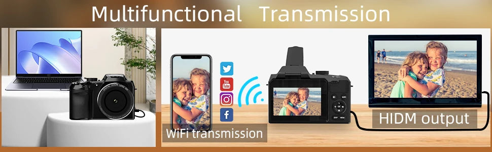 Digital Camera 4K 64MP 16X flip camera suitable for YouTube, suitable for photography beginners easy to learn and operate camera