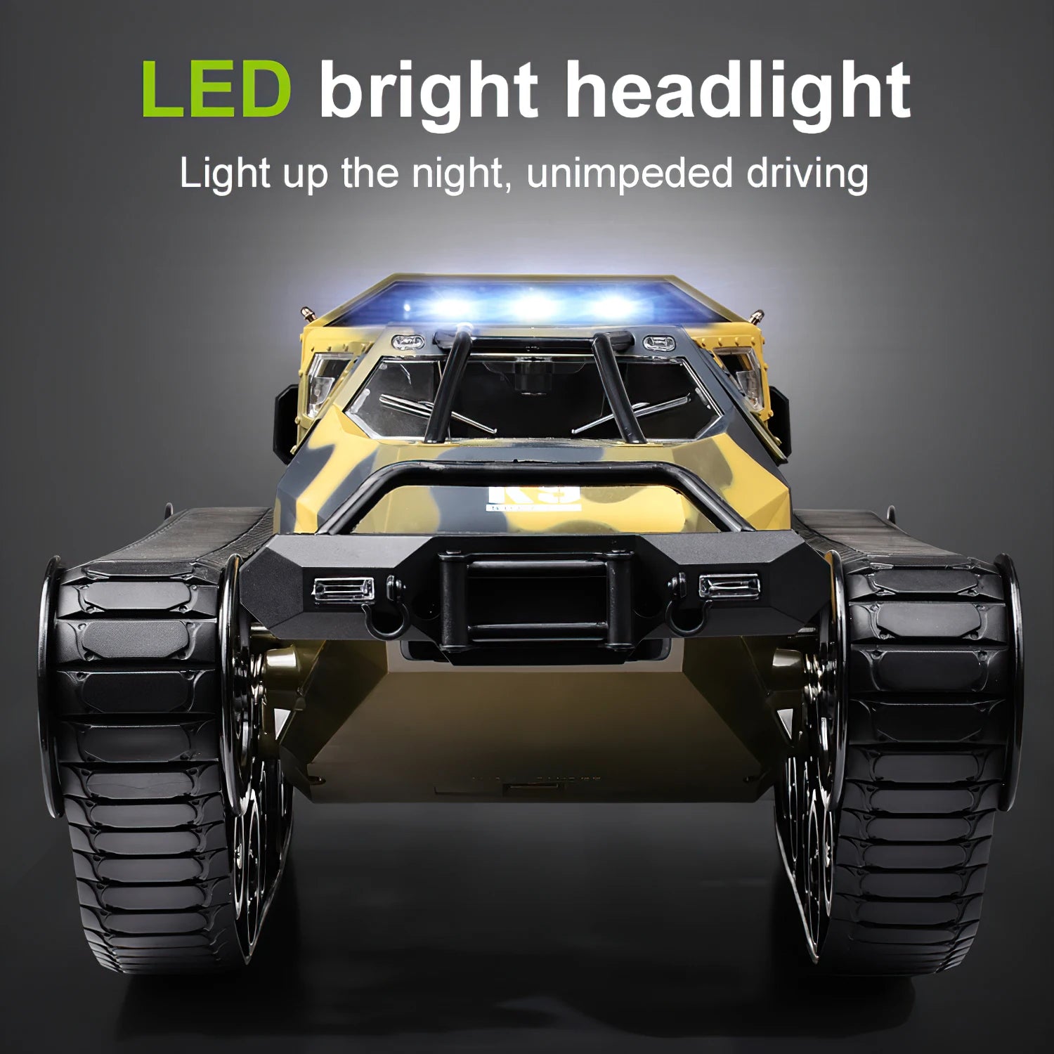 RACENT RC Crawler 1:12 Scale 2.4Ghz Remote Control Tank 4WD 360°Rotating Drifting Car Off-Road All Terrain RC Truck 2 Batteries