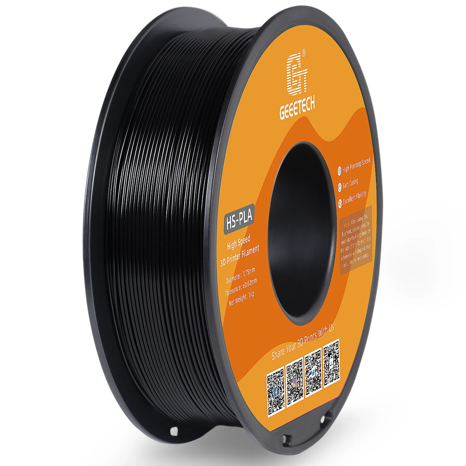 GEEETECH High-Speed PLA Filament 1.75mm 1kg 1 spool, Fast Curing, Better Liquidity, HS-PLA High-Speed 3D Printing Filament