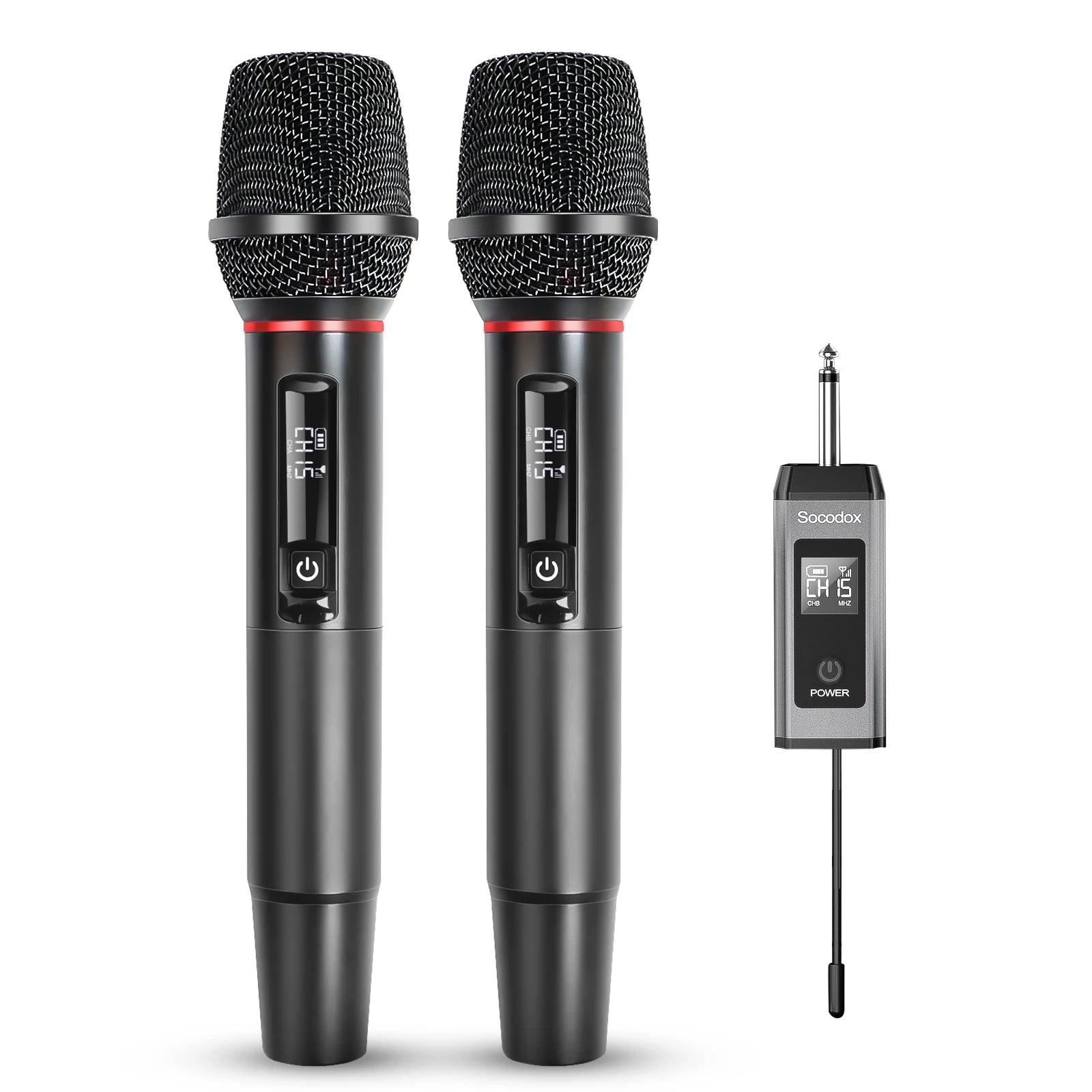 UHF Wireless Microphone System - Karaoke Microphones,160ft Range,High-Fidelity Sound,Compatible with PA Systems and Events
