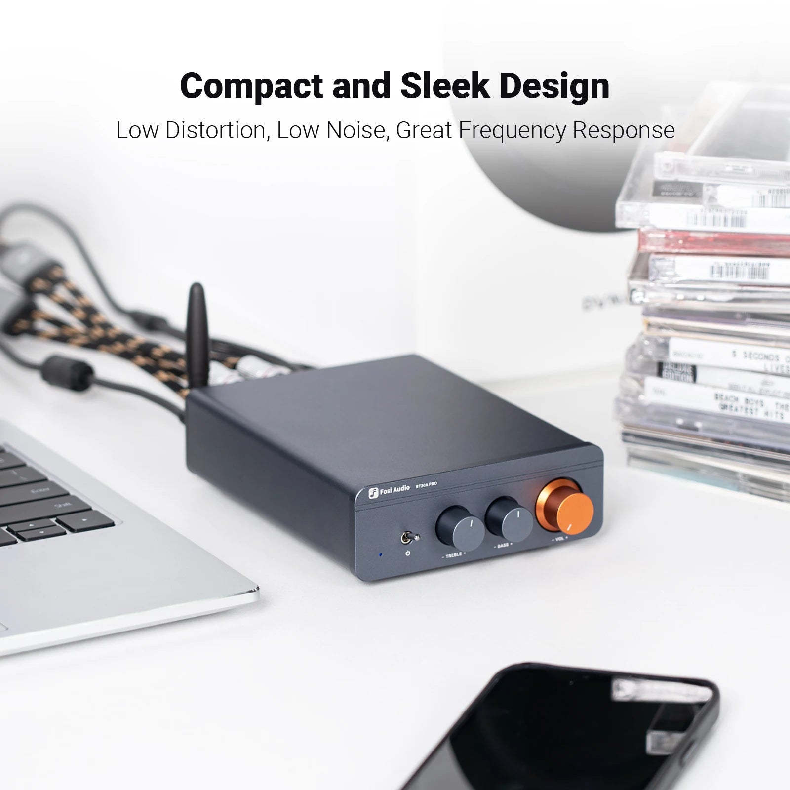 Fosi Audio TPA3255 Bluetooth Sound Power Amplifier 300W x2 Mini HiFi Stereo Class D Amp Bass Treble For Home Theater BT20A Pro