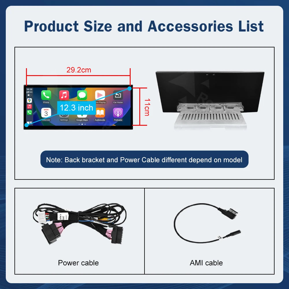 12.3'' Touch Screen Multimedia Display for Audi A6 A7 3G MMI HN+ RMC MHI2011-2018 with Airplay Wireless Carplay And Android Auto