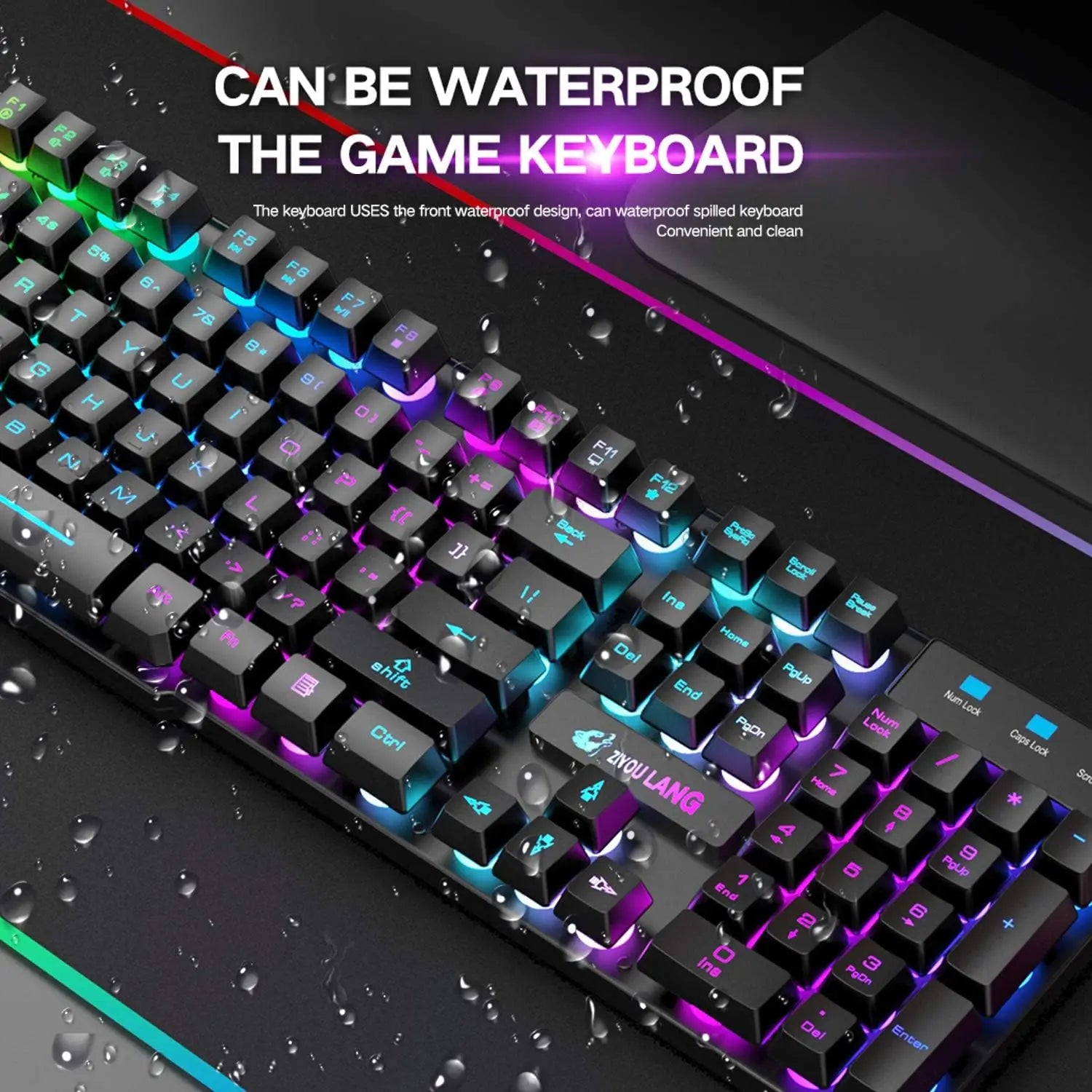 MAMBASNAKE x ZIYOU LANG T3 Wireless Gaming Keyboard and Mouse Combo Rainbow Backlight