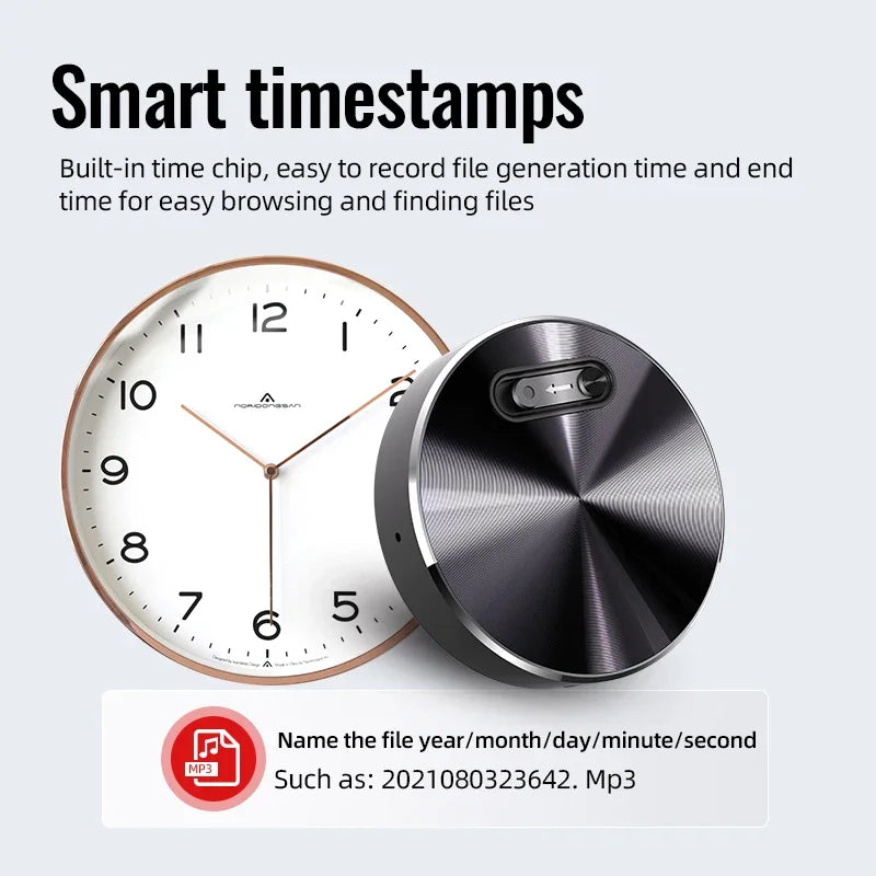 Built-in Magnet Mini Voice Activated Recorder Small Digital Audio Recording Device Sound Dictaphone STTWUNAKE