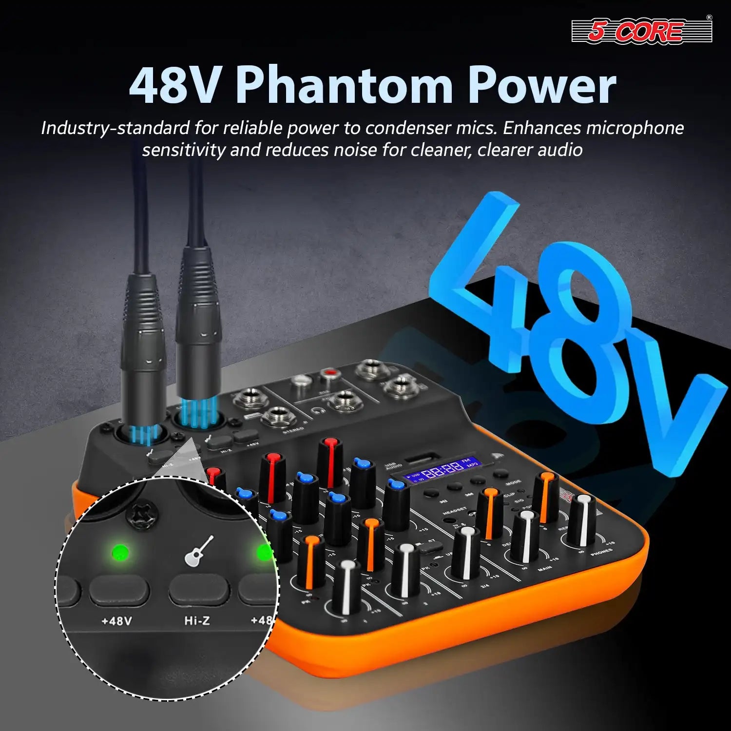 5 Core Audio Mixer 4 Channel DJ Equipment with Bluetooth USB Sound Board Console MX 4CH ORG