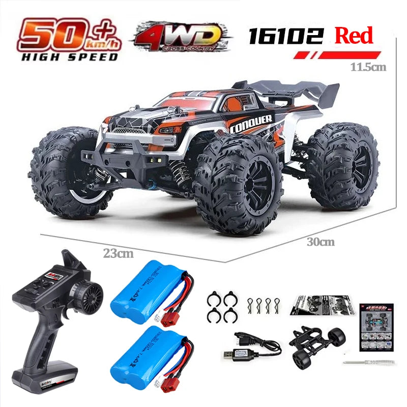 SCY 1:16 70KM/H or 50KM/H 4WD RC Car with LED Remote Control Cars High Speed Drift Monster Truck for Kids Vs Wltoys 144001 Toys