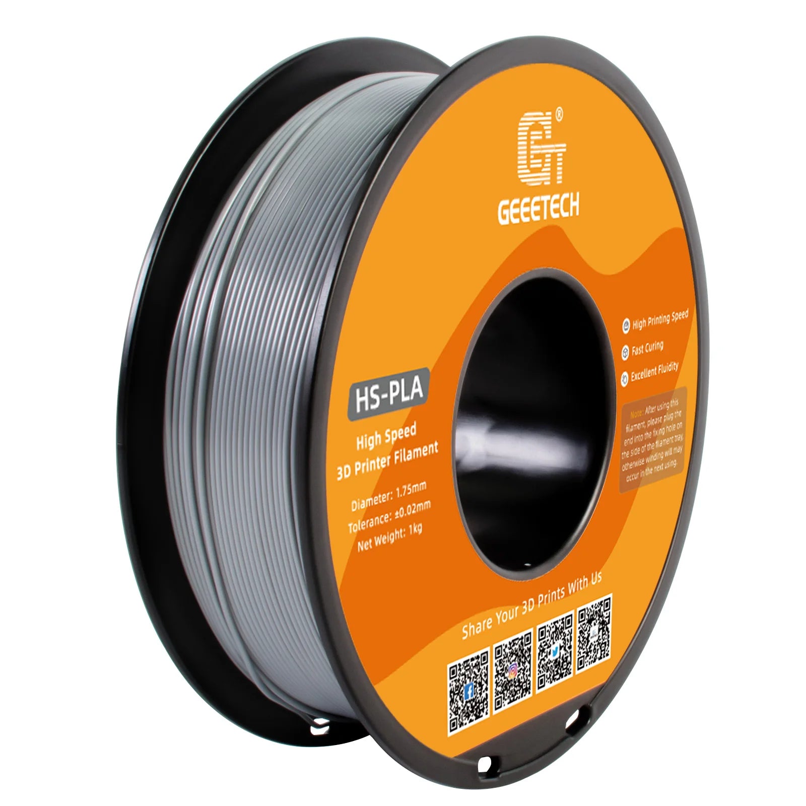 GEEETECH High-Speed PLA Filament 1.75mm 1kg 1 spool, Fast Curing, Better Liquidity, HS-PLA High-Speed 3D Printing Filament