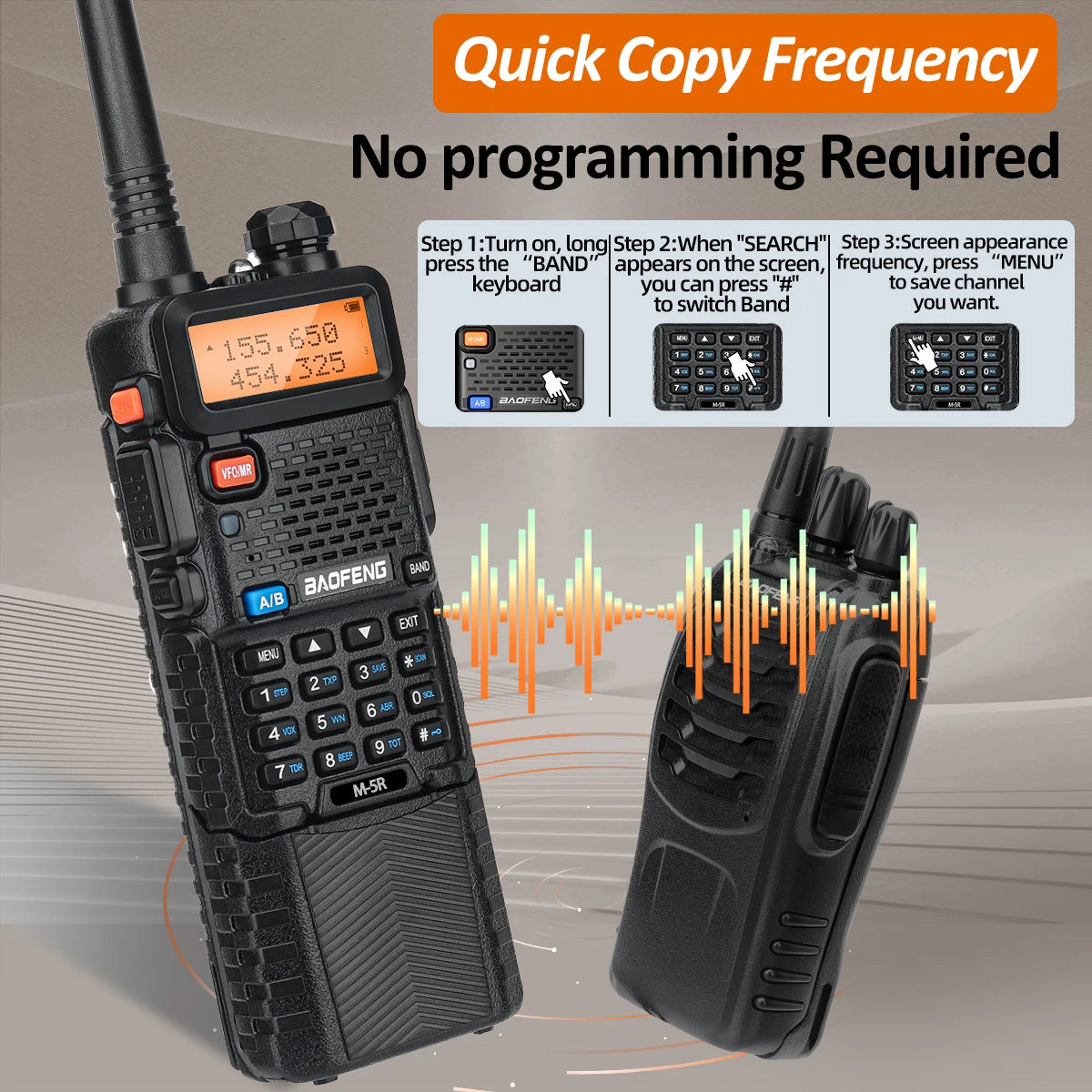 2X M-5R 8W Walkie Talkie 3800mAh Battery Multi Band AM Type-C USB Copy Upgraded UV-5R UV5R Long Range Two Way Ham Radio