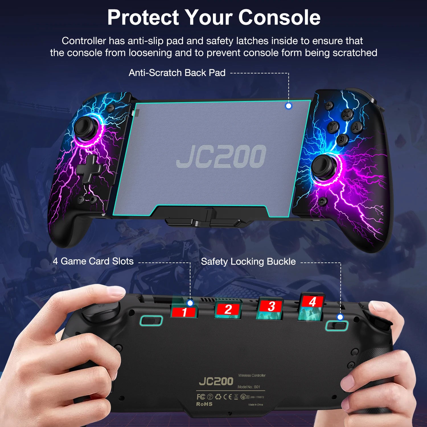 For Nintendo Switch/OLED Controller Hall Effect Wireless Switch Controller One-Piece Switch Joypad with 1000mAh Battery