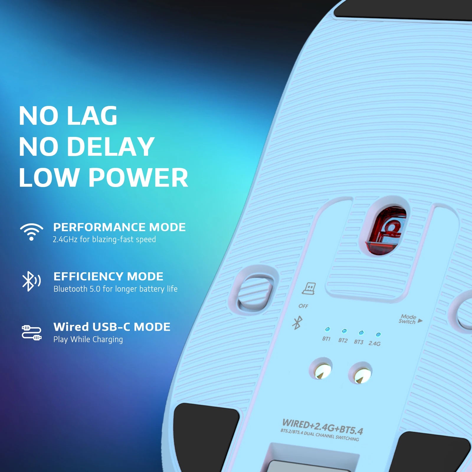 ATTACK SHARK X6 49g SUPERLIGHT Mouse with Magnetic Charging Dock,26000 DPI PAW3395 Gaming Sensor,BT/2.4G Wireless/Wired