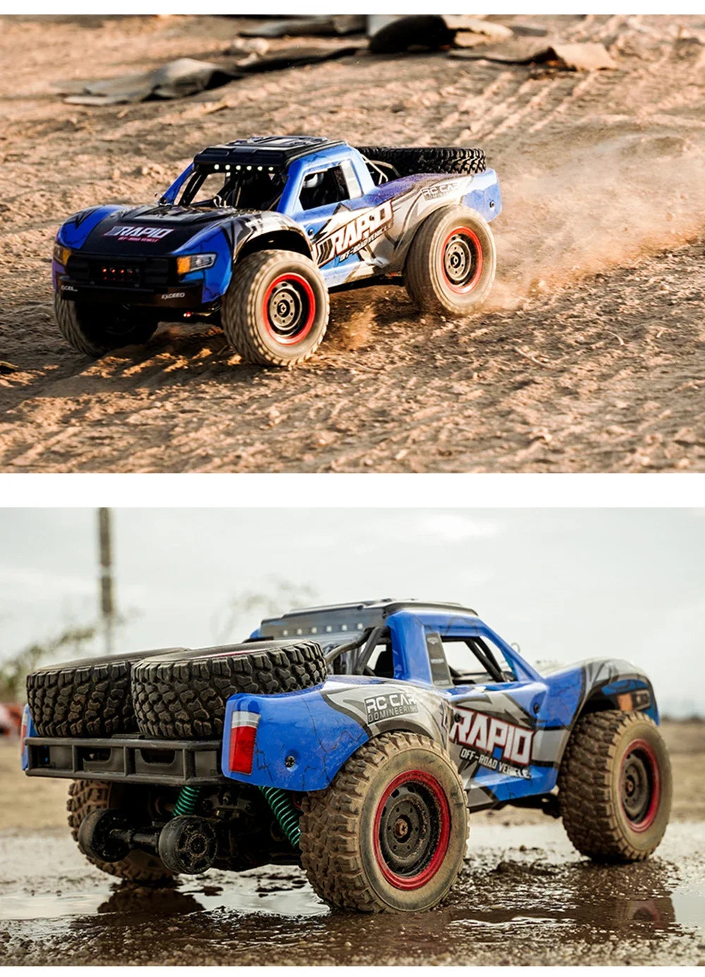 Q130 1/14 Rc Car Off Road With LED 4WD 70km/h High Speed Brushless Motor Monster Truck Desert/Snow Racing Drift Cars Toy for Boy