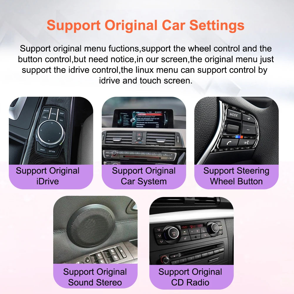 Bonroad 10.25" Wireless Carplay Android Auto Multimedia Display For BMW 3 4 Series F30 F31 F32 F33 F34 F36 NBT Touch Screen