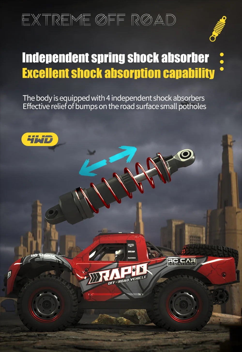 Q130 1/14 Rc Car Off Road With LED 4WD 70km/h High Speed Brushless Motor Monster Truck Desert/Snow Racing Drift Cars Toy for Boy