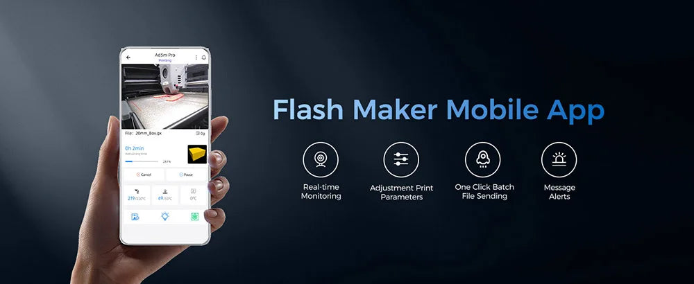 Flashforge Adventurer 5M 3d Printer High Speed Full-auto Leveling Direct Extruder Flexible PEI Plate Power Loss Recovery